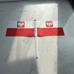 Bandera de Polonia águila poliéster con asta plástica