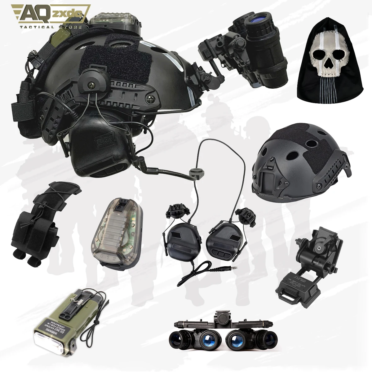 Casco airsoft Call of Duty Ghost con NVG y máscara facial completa - imagen 5