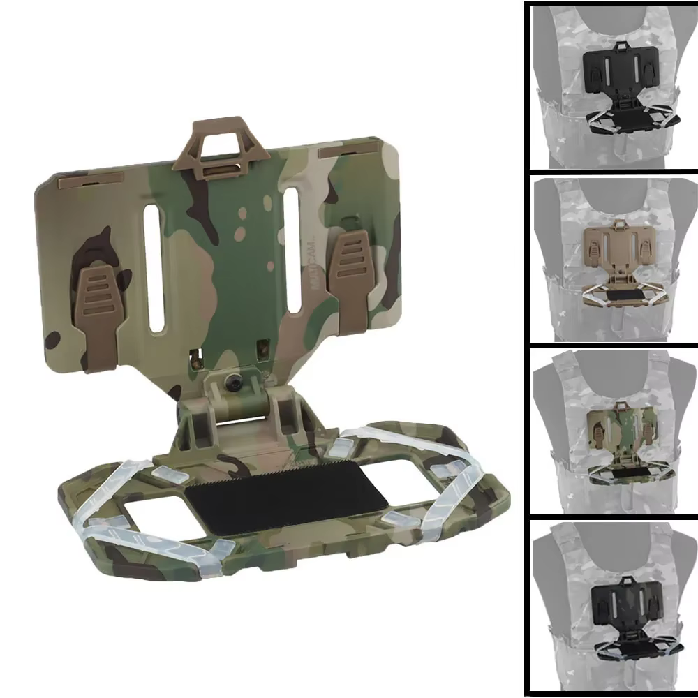Panel pecho MOLLE Airsoft portamapas y teléfono desplegable - imagen 2