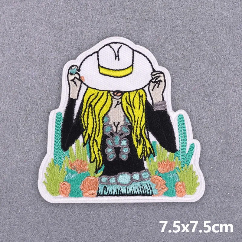 Parche termoadhesivo bordado western vaquero y vaquera para chaquetas - imagen 5