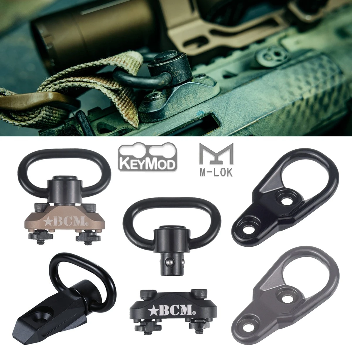 Tornillos M-LOK de aleación de aluminio para riel táctico