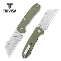 TRIVISA Cuchillo plegable multiusos de cuchilla reemplazable micarta