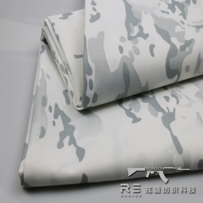 Tela táctica camuflaje nieve 1000D – Poliester PU impermeable - imagen 2