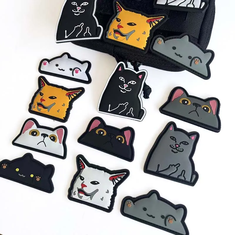 Parche táctico PVC gato con gancho – para ropa y equipamiento - imagen 5