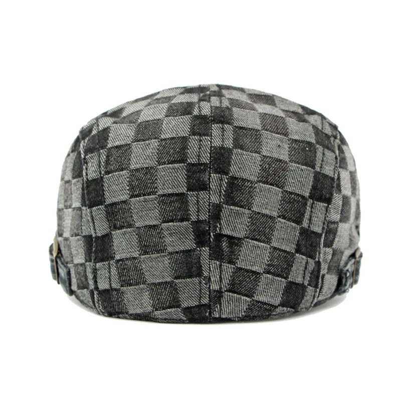 Gorra plana vintage a cuadros con visera y cierre ajustable - imagen 3