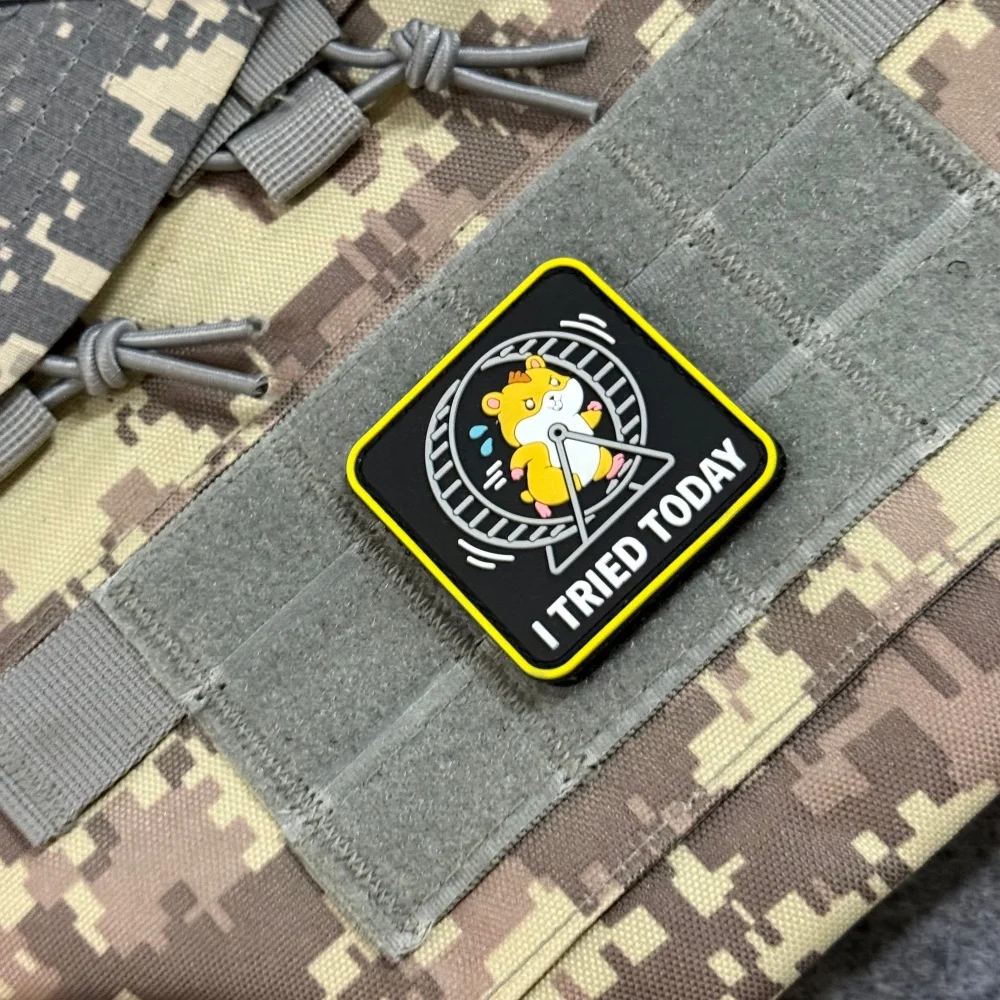 Hamster Morale Parche táctico PVC con velcro para mochila y ropa - imagen 4