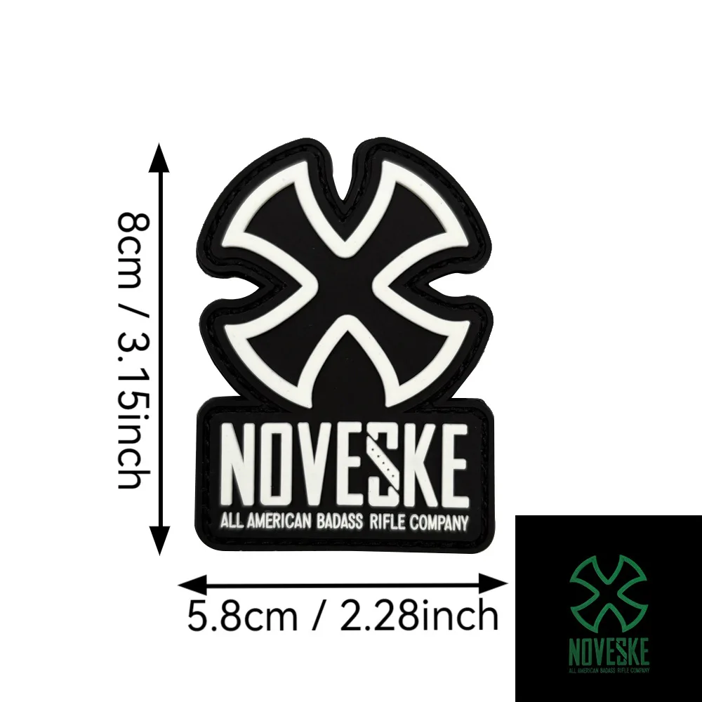 Parche táctico PVC Noveske cruz – Moral militar con velcro - imagen 2
