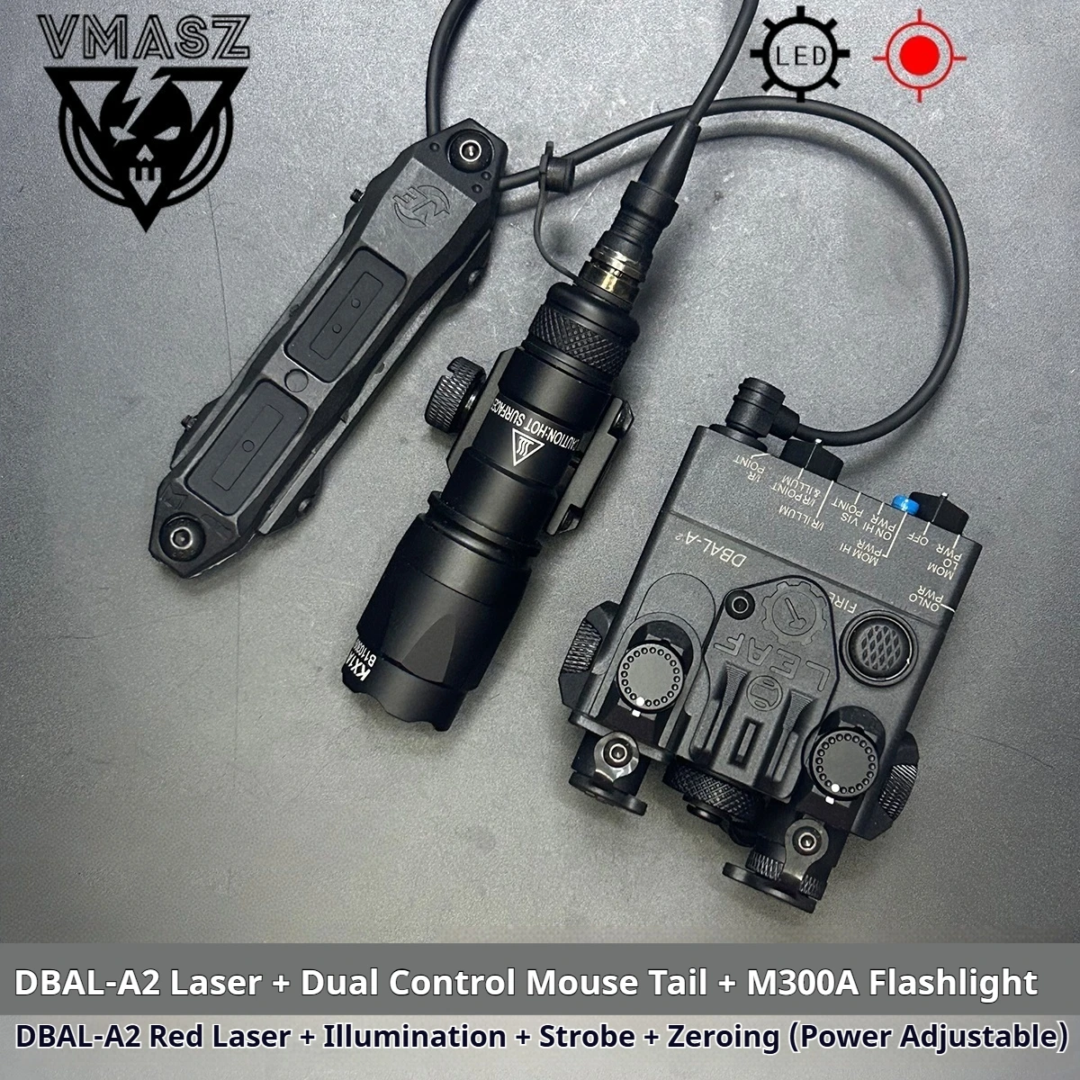 Surefire M300/600 Linterna táctica láser DBAL A2 rojo/verde MLOK - imagen 3