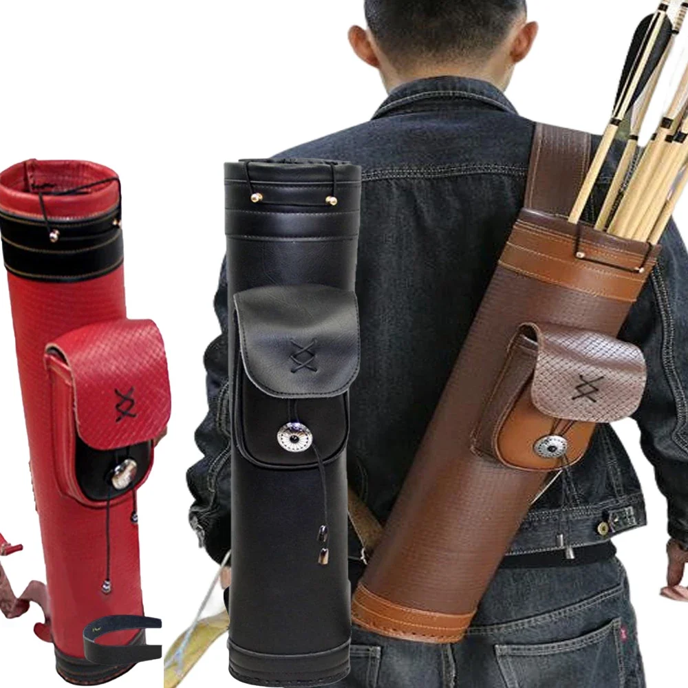 Mochila de cuero para tiro con arco y aljaba trasera - imagen 2