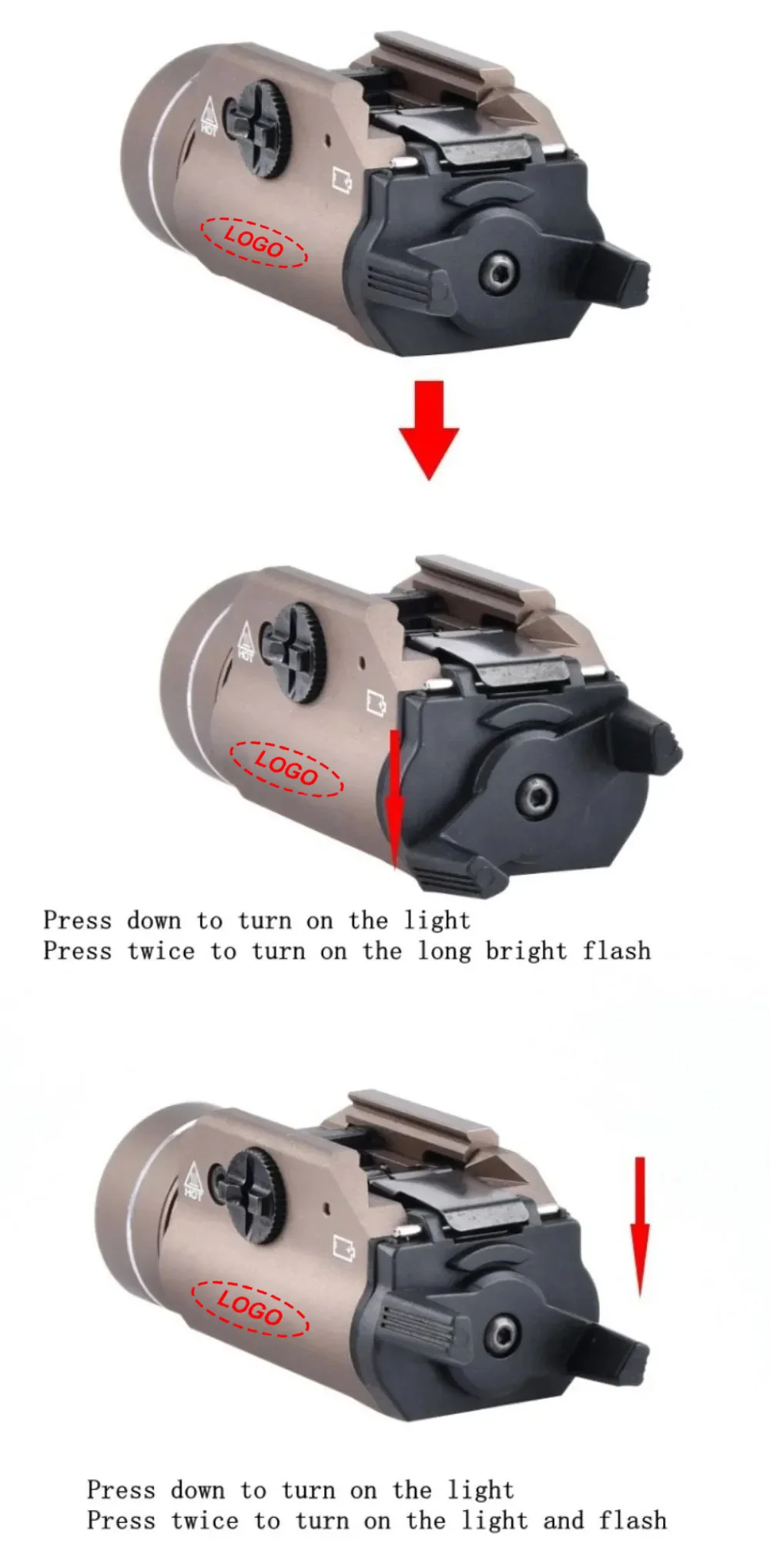 Linterna táctica TR-1 LED de 800 lúmenes con modo estroboscópico - imagen 5