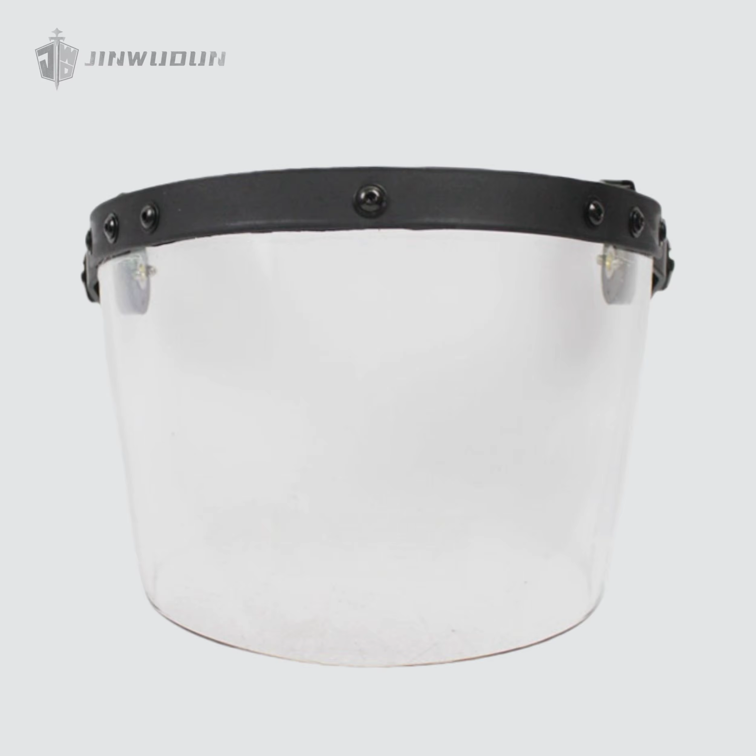 Visor transparente con marco metálico