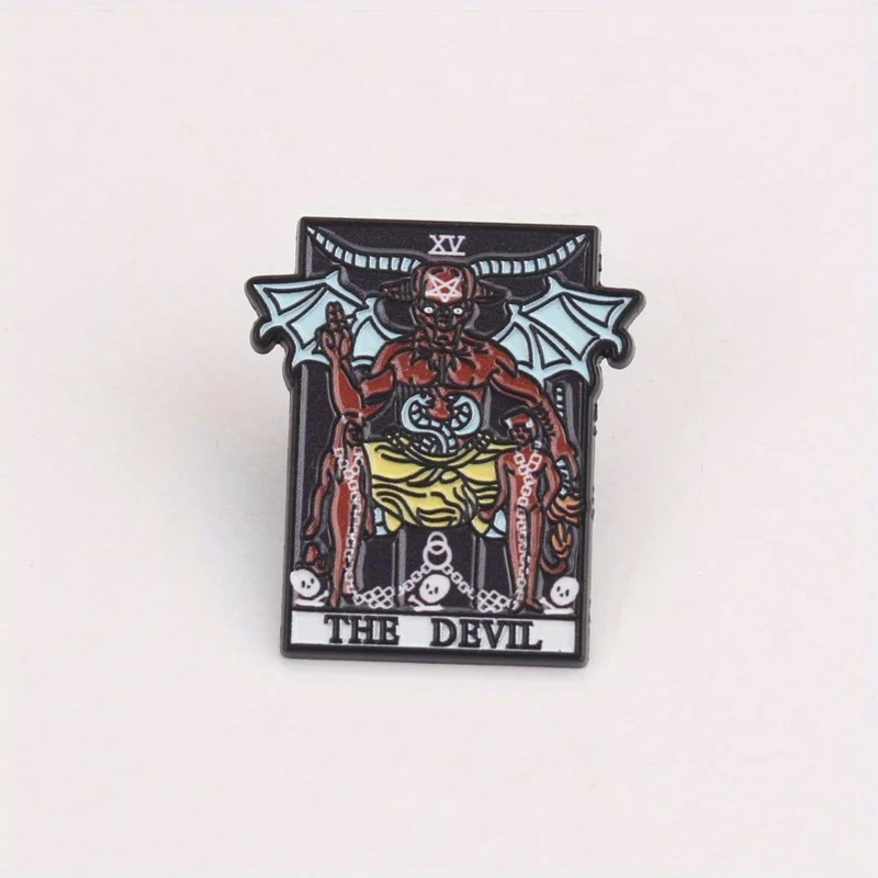 Broche infernal corona pentagrama brillante y cadenas serpentinas - imagen 4