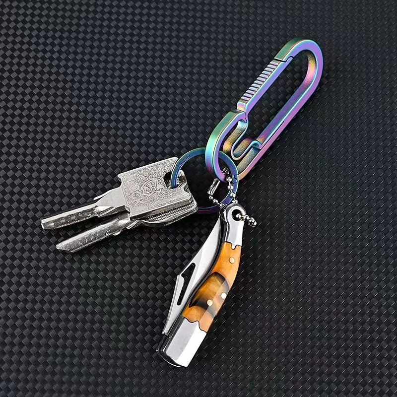 Cuchillo plegable mini de acero D2 para llavero táctico - imagen 5