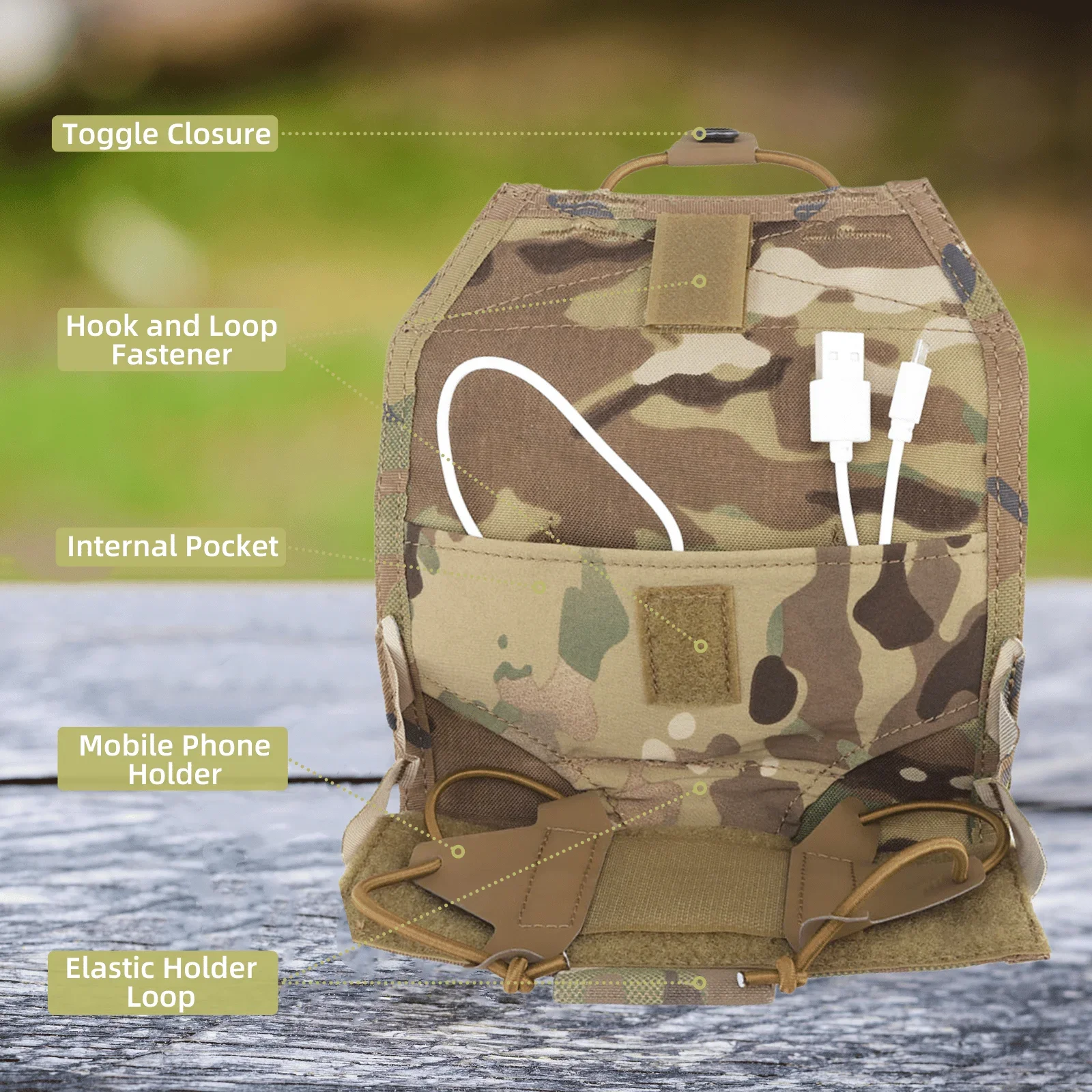 Portateléfono MOLLE táctico Airsoft – Funda modular para chaleco - imagen 4