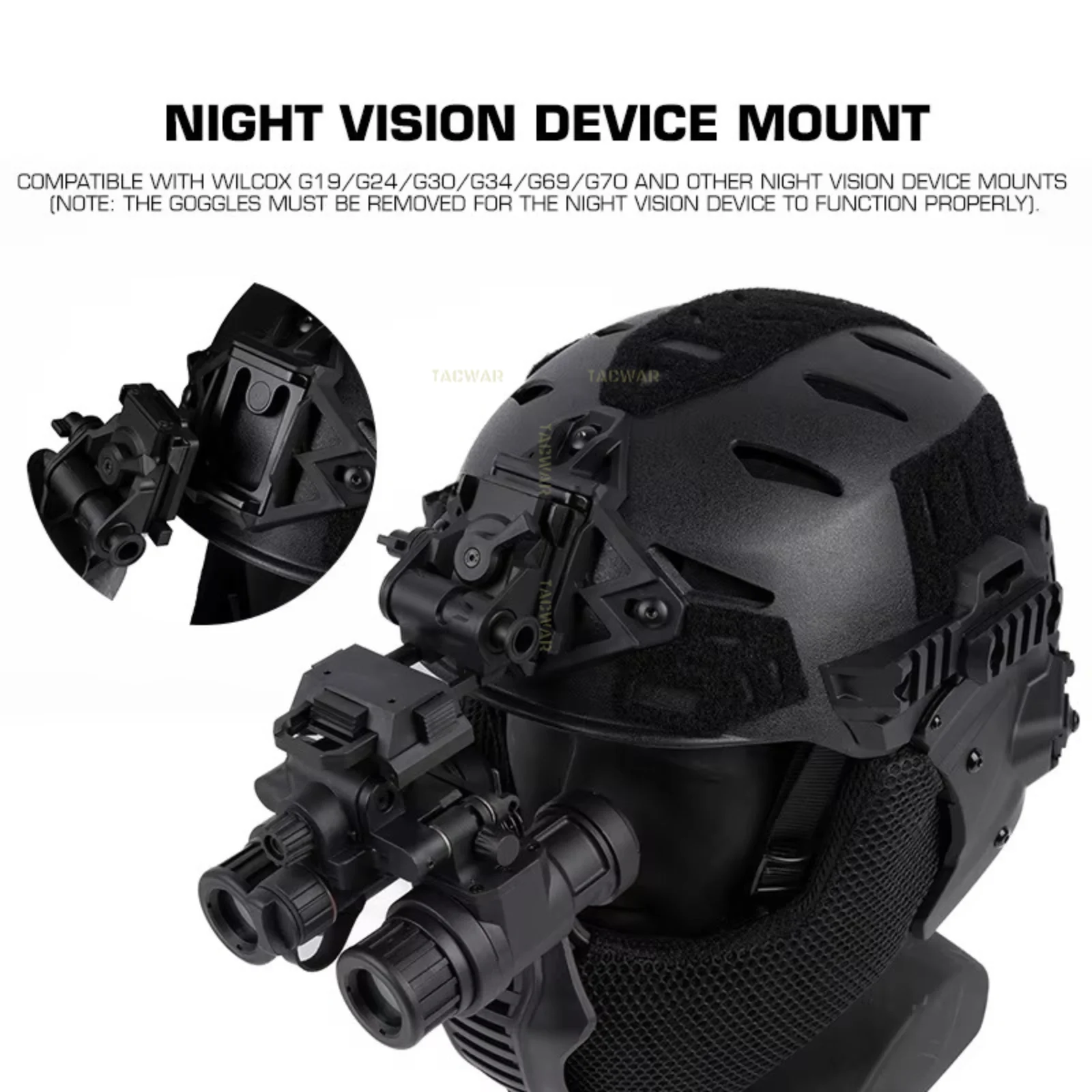 Wendy 3.0 Casco táctico integral – Gafas abatibles Airsoft caza - imagen 3