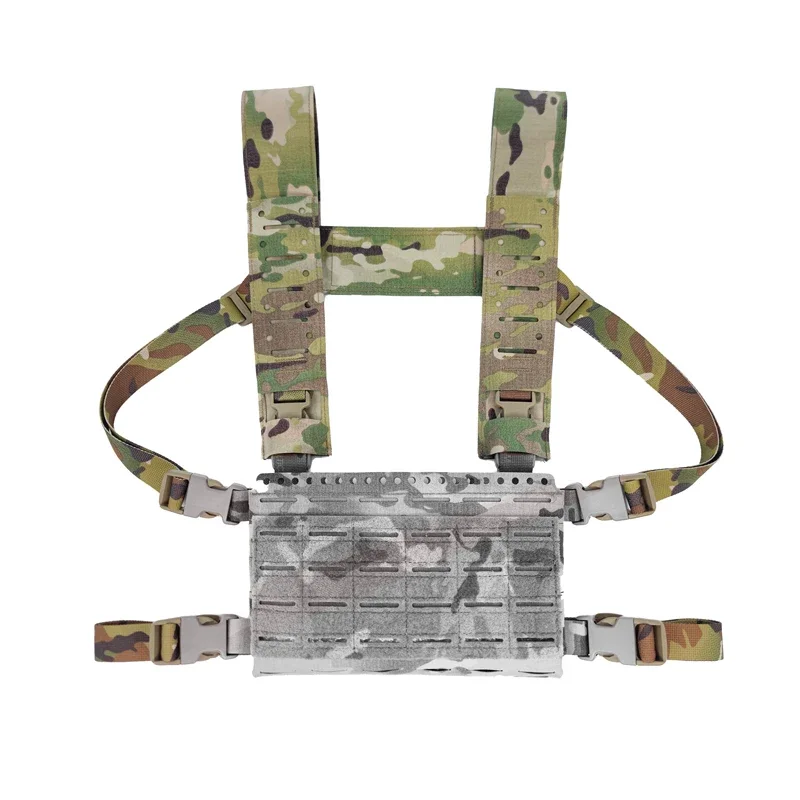 Chaleco táctico airsoft Multicam con arnés y colgador de pecho