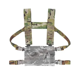 Chaleco táctico airsoft Multicam con arnés y colgador de pecho