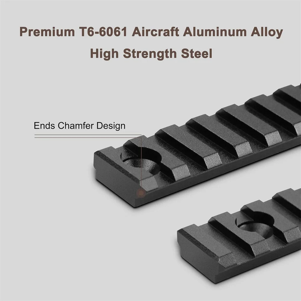 Riel Picatinny aluminio con tuercas en T y tornillos para pistola - imagen 2