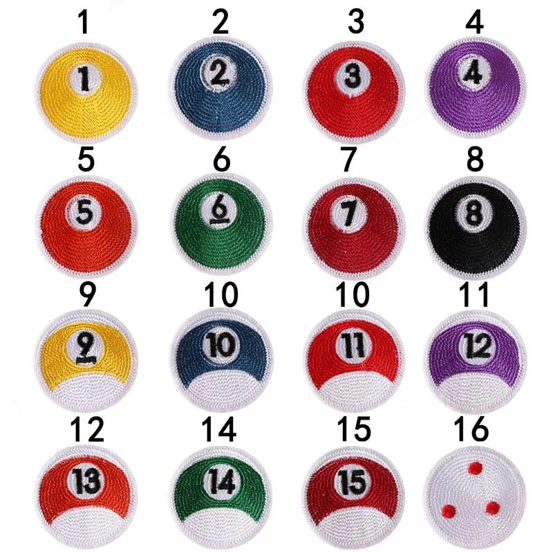 Parche termoadhesivo snooker círculo multicolor con número para gorra - imagen 4