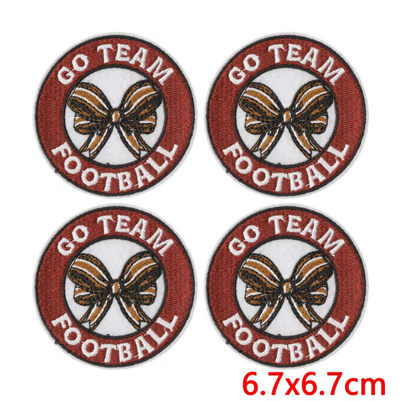 Parche bordado termoadhesivo lazo casco fútbol – para ropa y mochilas - imagen 3