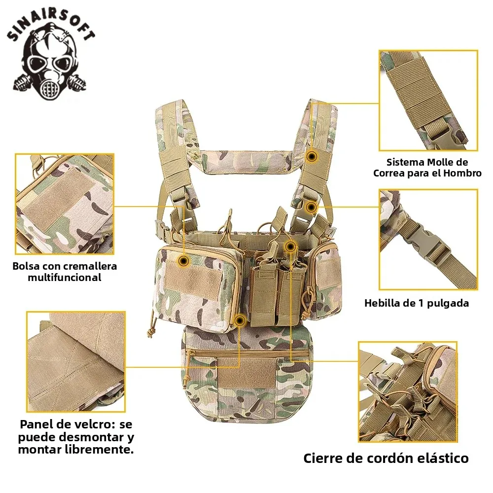 Chaleco Táctico CS Match TCM Airsoft con Sistema MOLLE - imagen 5