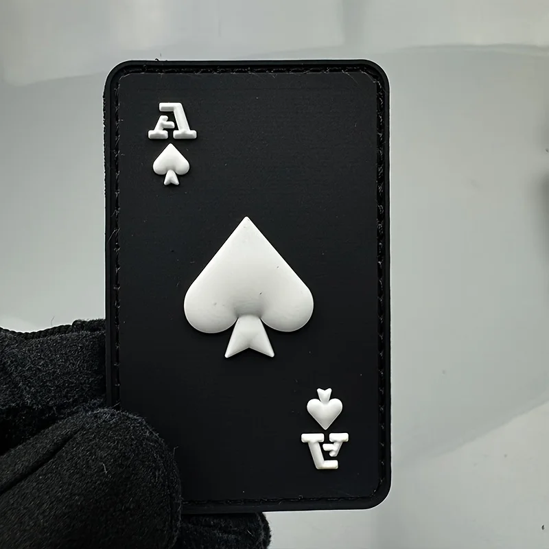 Ace of Spades parche táctico PVC fosforescente con velcro MOLLE - imagen 4