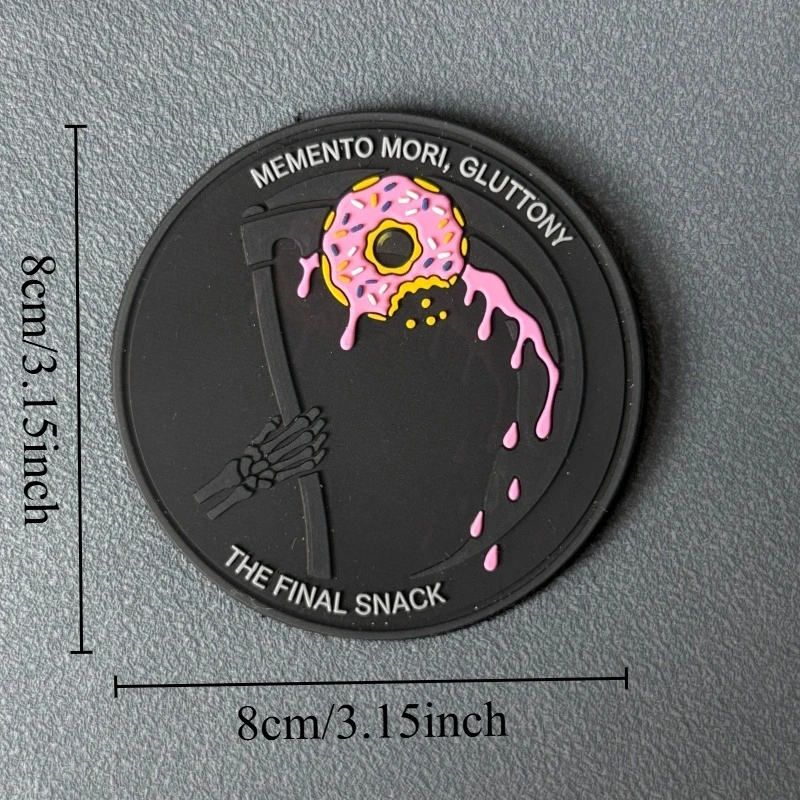 Parche táctico PVC con gancho y bucle Memento Mori para mochila - imagen 4