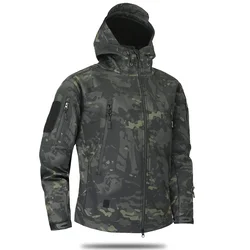 Chaqueta Forro Polar Camuflada Táctica Cortavientos para Hombre