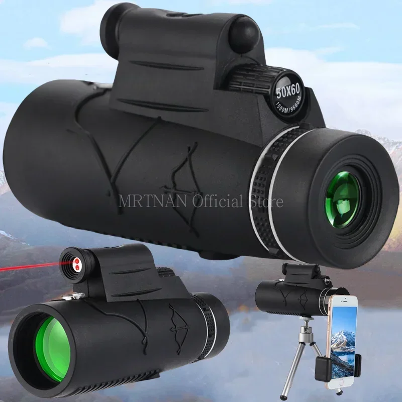 Binoculares HD con Zoom, visión nocturna para caza y camping