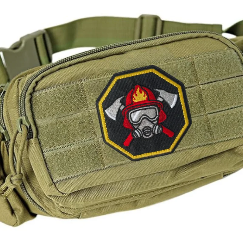 Parche táctico bordado bombero insignia con gancho y bucle - imagen 2