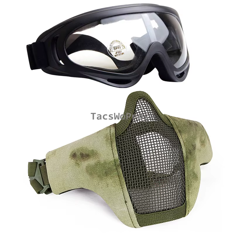 Máscara táctica con gafas protectoras para airsoft y paintball - imagen 3