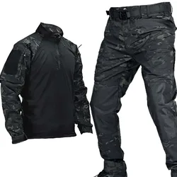 Uniforme táctico hombre camisa y pantalón multibolsillos airsoft