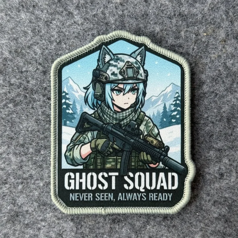 Parche táctico Ghost Squad de moral militar con gancho y bucle - imagen 3