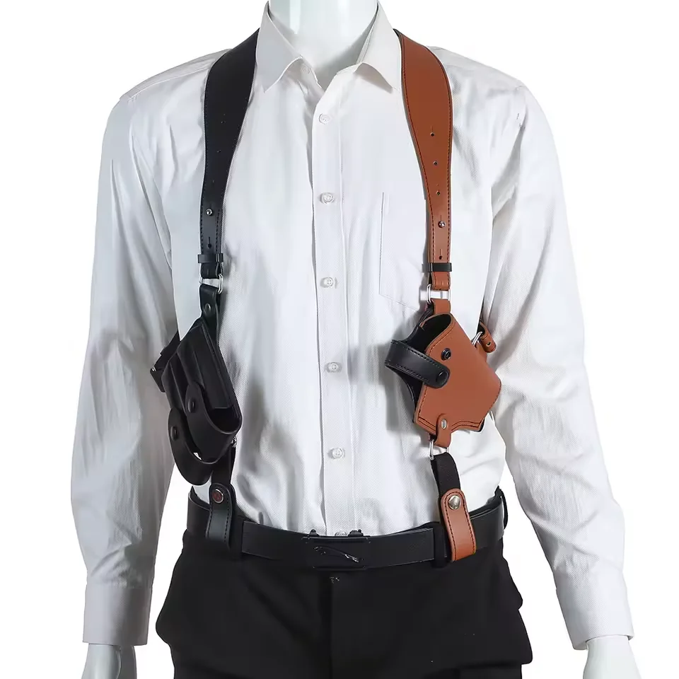 Funda de hombro táctica para pistola con porta cargadores