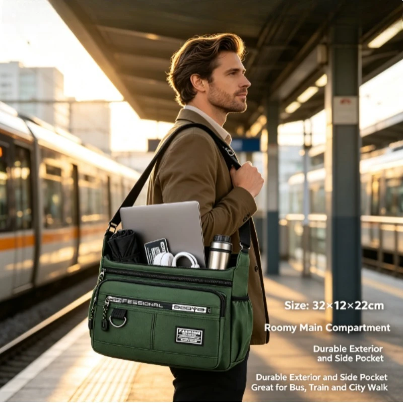 Bolso de hombro táctico para hombre resistente al agua con bolsillos