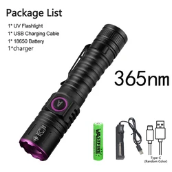 Linterna UV 365/395 nm con zoom - Deteccion de orina de mascotas