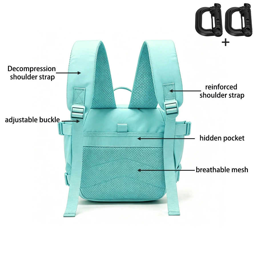 Detalle de las straps MOLLE laterales