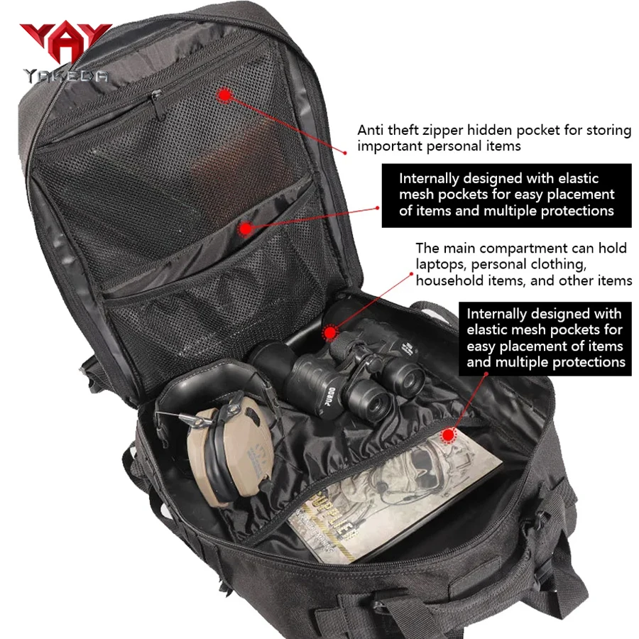 YAKEDA Mochila táctica de hidratación con correa ajustable - imagen 2