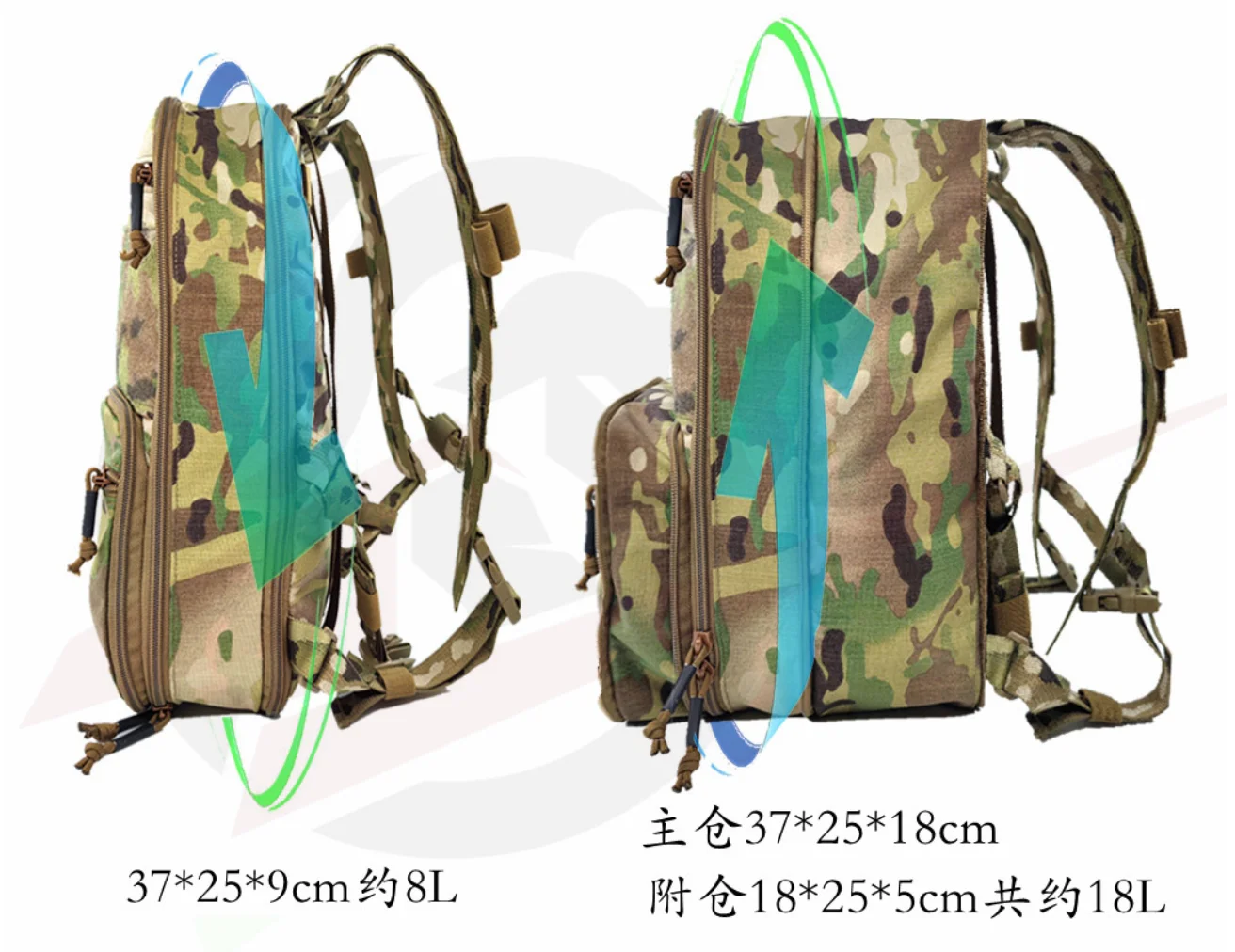 Panel trasero con sistema MOLLE para montaje modular