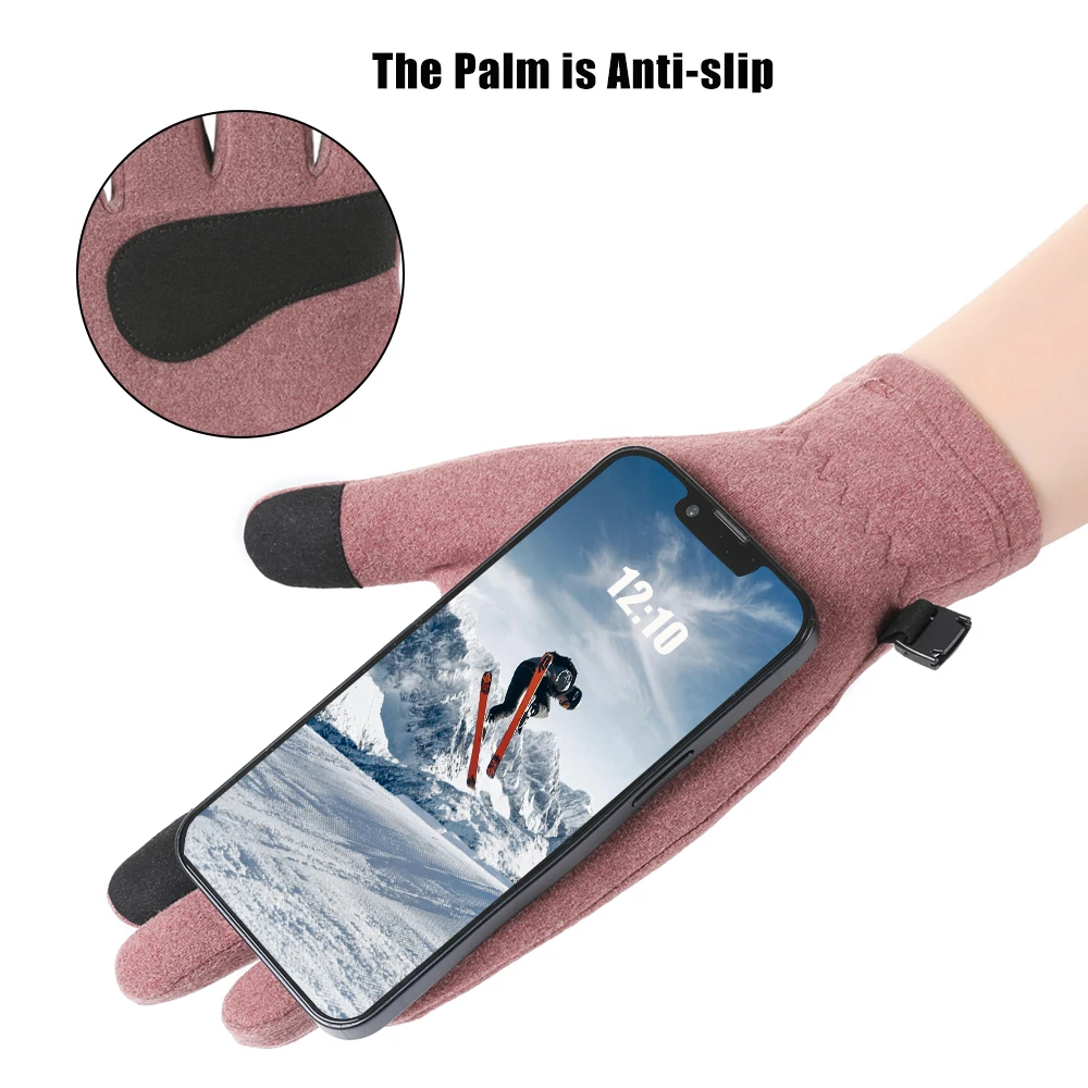 Guantes de invierno cálidos para pantalla táctil, esquí y bici - imagen 2