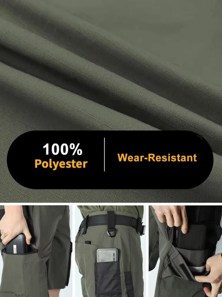 Pantalones tácticos para hombre con bolsillos múltiples - cargo - imagen 5