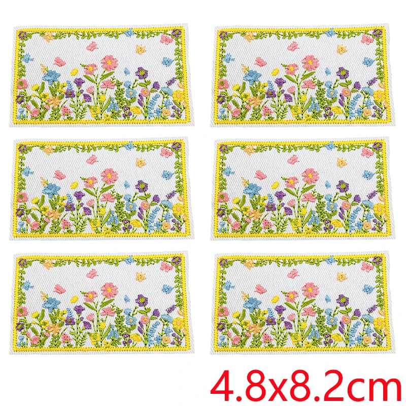 Parches termoadhesivos bordados rosas y mariposas para chaquetas
