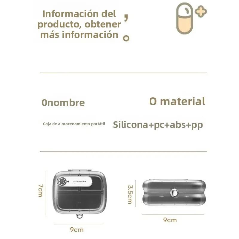 Pastillero táctico portátil para medicamentos semanales y calcio - imagen 2