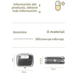Pastillero táctico portátil para medicamentos semanales y calcio