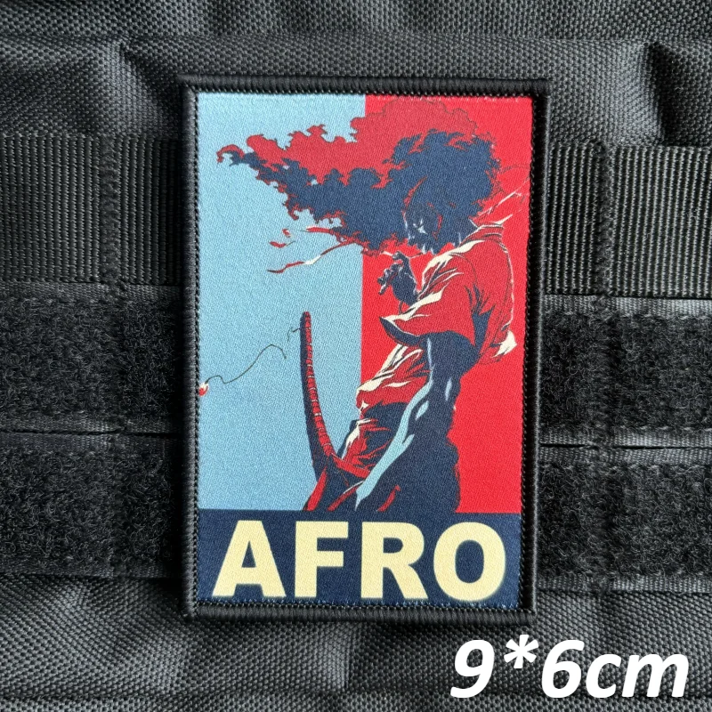 Parche táctico samurái afro vista frontal