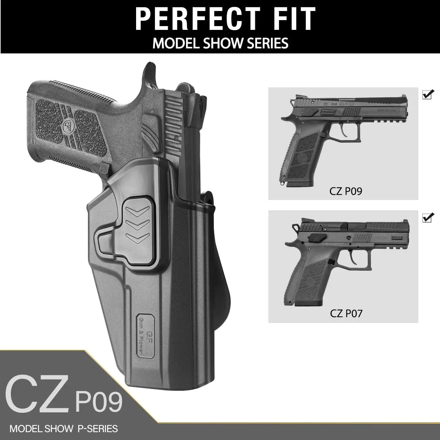 Funda CZ P09 OWB de paleta con liberación de dedo índice y canasta - imagen 3
