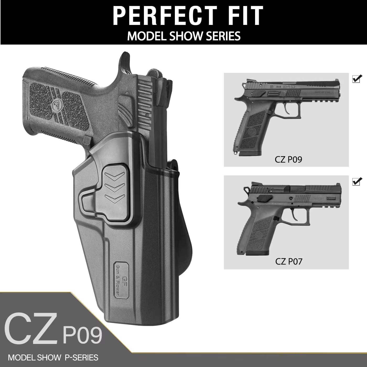 Funda CZ P09 OWB de paleta con liberación de dedo índice y canasta - imagen 3