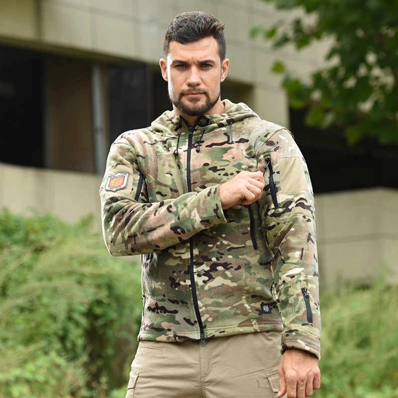 Chaqueta polar táctica antihielo militar con capucha de camuflaje - imagen 5