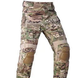 Pantalones tácticos camuflaje elásticos con rodilleras acolchadas