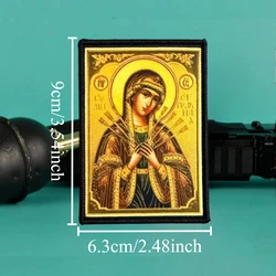 Parche táctico moral con icono ortodoxo y gancho para MOLLE